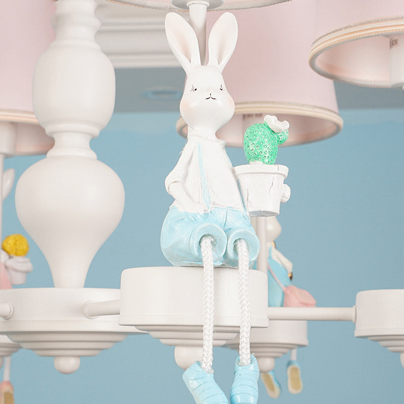 Kids Lovely Tapered Pendant Lights Metal White Chandelier - Rebooters