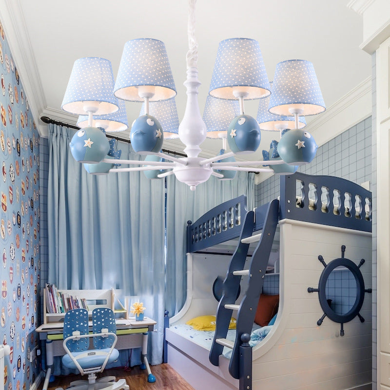 Blue Circle Bird Hanging Lamp Modern Resin Metal Pendant Lights - Rebooters