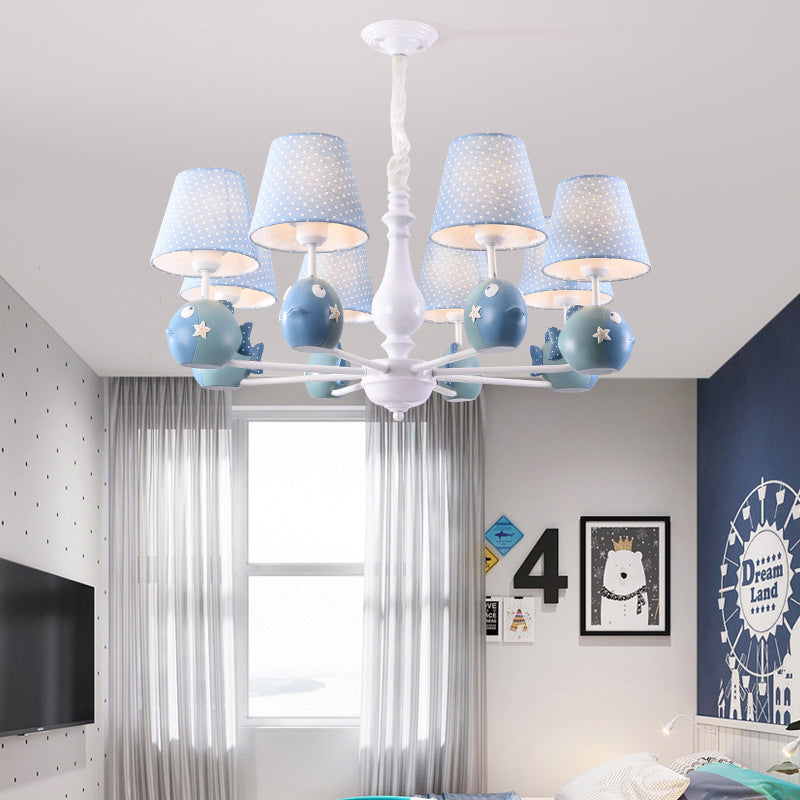 Blue Circle Bird Hanging Lamp Modern Resin Metal Pendant Lights - Rebooters