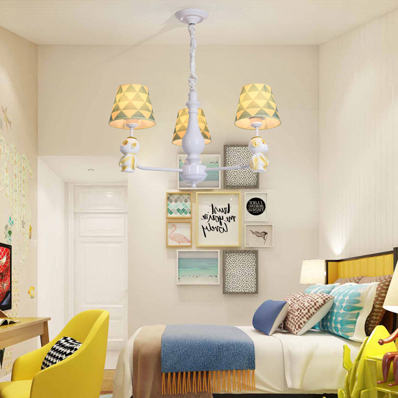 Fabric Tapered Shade Hanging Lights Nordic Pendant in Yellow - Rebooters