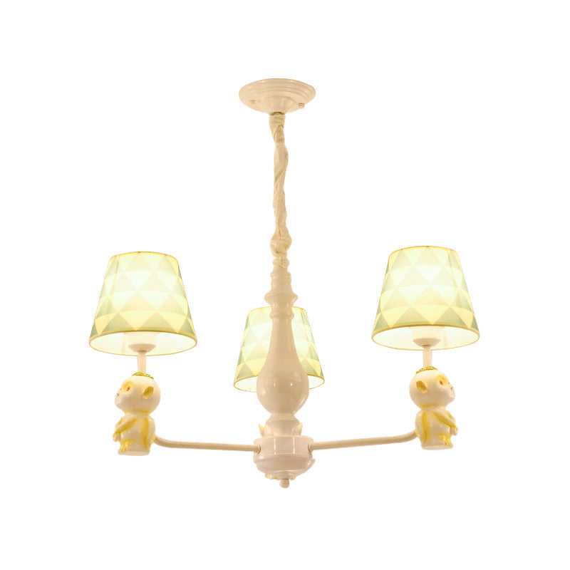 Fabric Tapered Shade Hanging Lights Nordic Pendant in Yellow - Rebooters