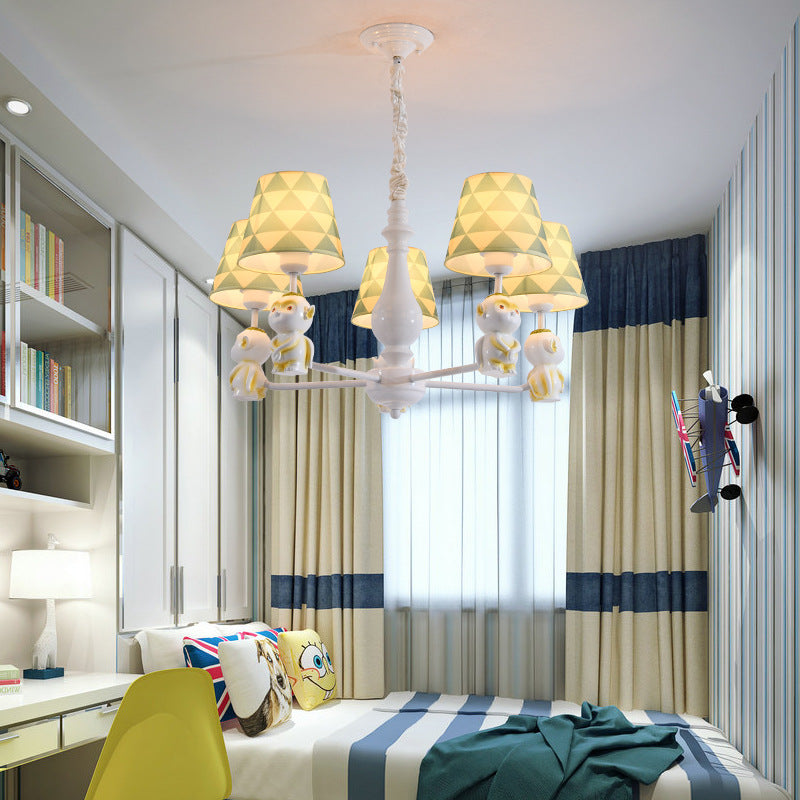 Fabric Tapered Shade Hanging Lights Nordic Pendant in Yellow - Rebooters