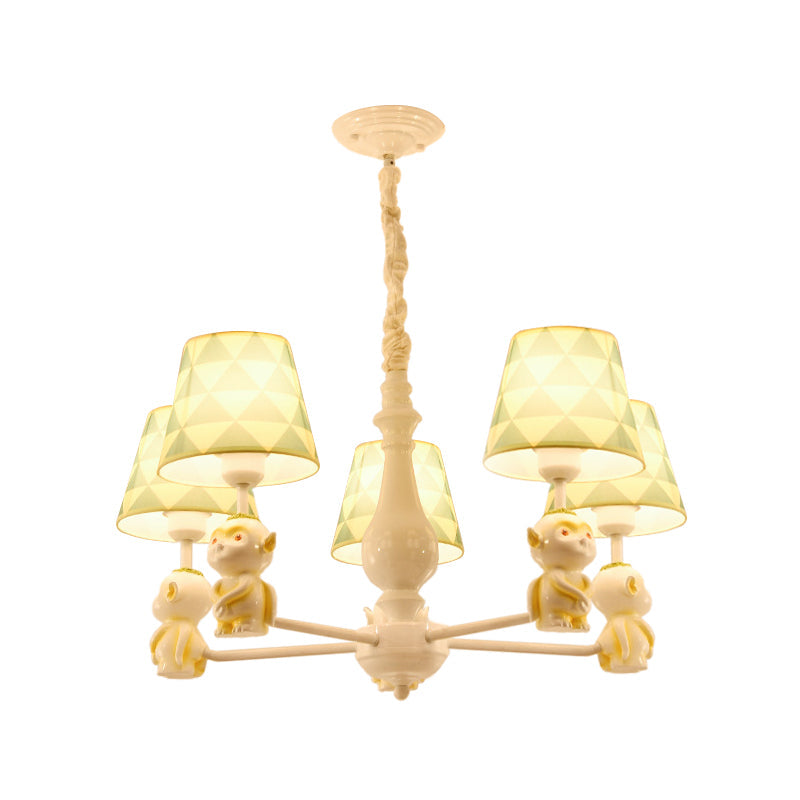 Fabric Tapered Shade Hanging Lights Nordic Pendant in Yellow - Rebooters
