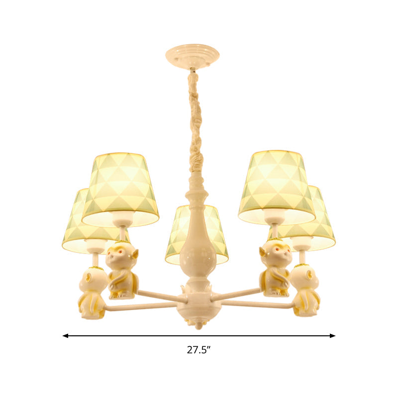 Fabric Tapered Shade Hanging Lights Nordic Pendant in Yellow - Rebooters