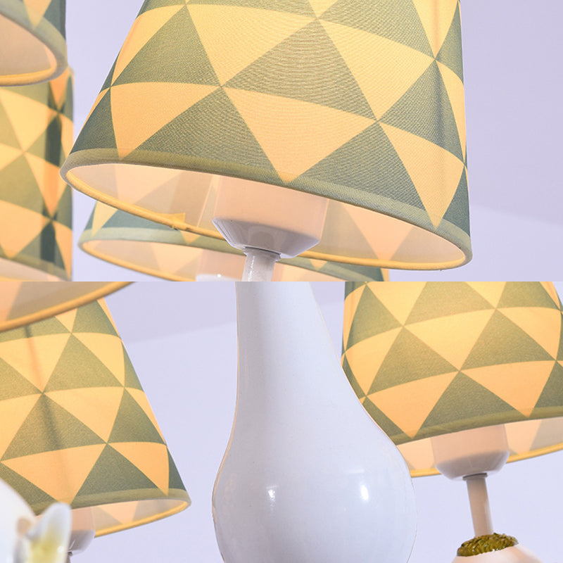 Fabric Tapered Shade Hanging Lights Nordic Pendant in Yellow - Rebooters