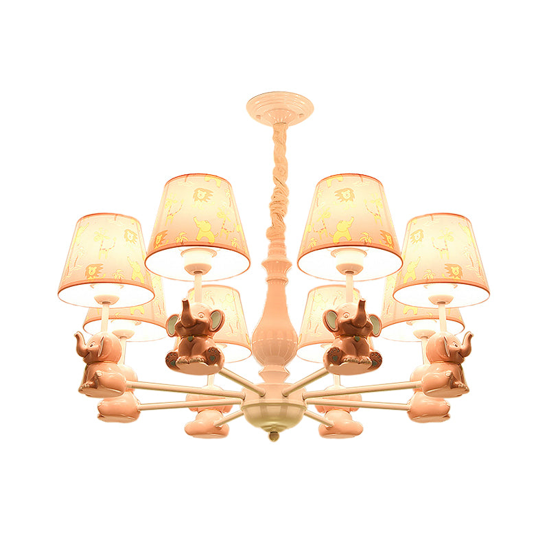 Pink Elephant Hanging Ceiling Lamp Kids 3 to 8 Lights Fixture - Rebooters