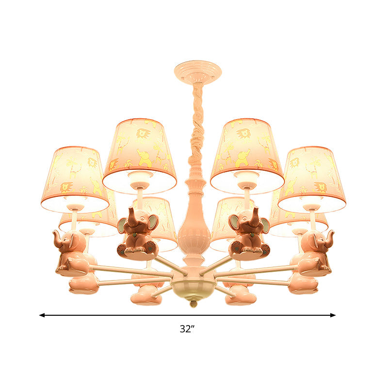 Pink Elephant Hanging Ceiling Lamp Kids 3 to 8 Lights Fixture - Rebooters
