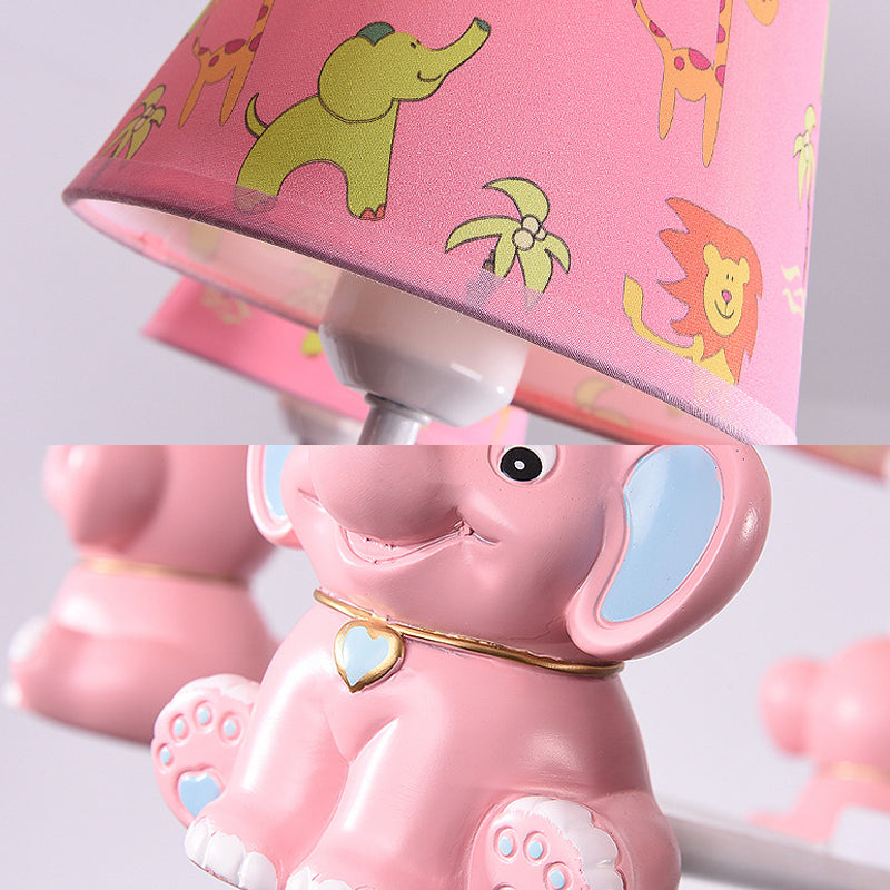 Pink Elephant Hanging Ceiling Lamp Kids 3 to 8 Lights Fixture - Rebooters
