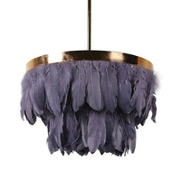 16"/19.5" W Tiered Tapered Chandelier Nordic Feather Light - Rebooters