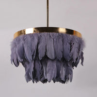 16"/19.5" W Tiered Tapered Chandelier Nordic Feather Light - Rebooters