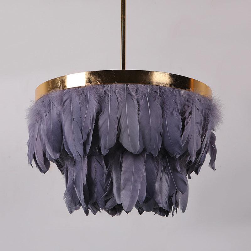 16"/19.5" W Tiered Tapered Chandelier Nordic Feather Light - Rebooters