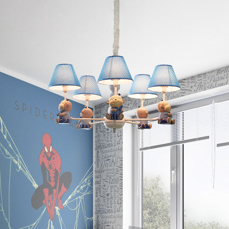 Lovely Monkey Chandelier Blue Pendant Lighting for Kids - Rebooters