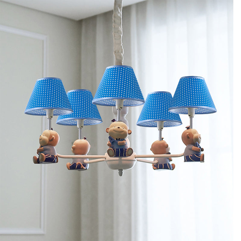 Lovely Monkey Chandelier Blue Pendant Lighting for Kids - Rebooters