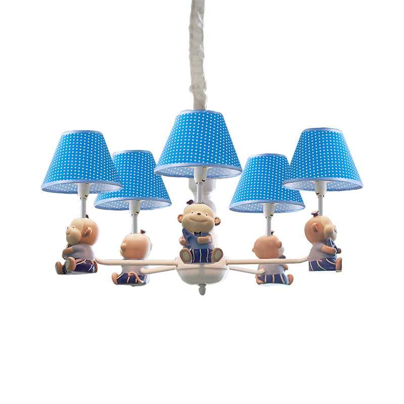 Lovely Monkey Chandelier Blue Pendant Lighting for Kids - Rebooters
