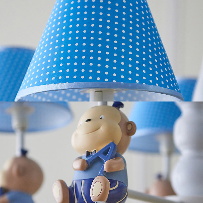 Lovely Monkey Chandelier Blue Pendant Lighting for Kids - Rebooters
