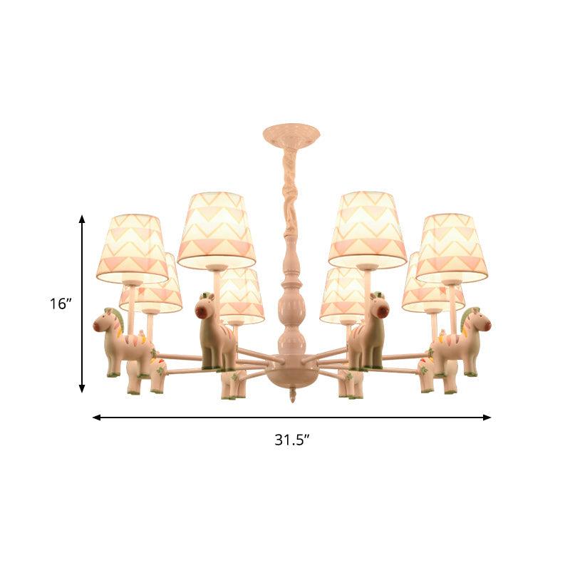 Pink Tapered Shade Hanging Chandelier Cartoon Pendant Light - Rebooters