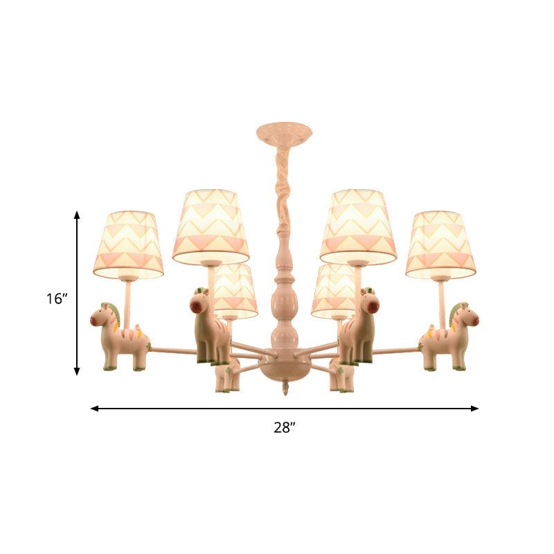 Pink Tapered Shade Hanging Chandelier Cartoon Pendant Light - Rebooters