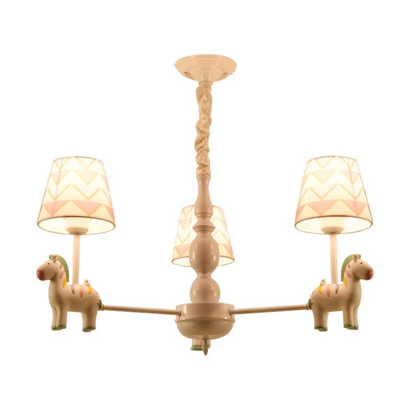Pink Tapered Shade Hanging Chandelier Cartoon Pendant Light - Rebooters