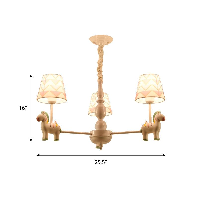 Pink Tapered Shade Hanging Chandelier Cartoon Pendant Light - Rebooters