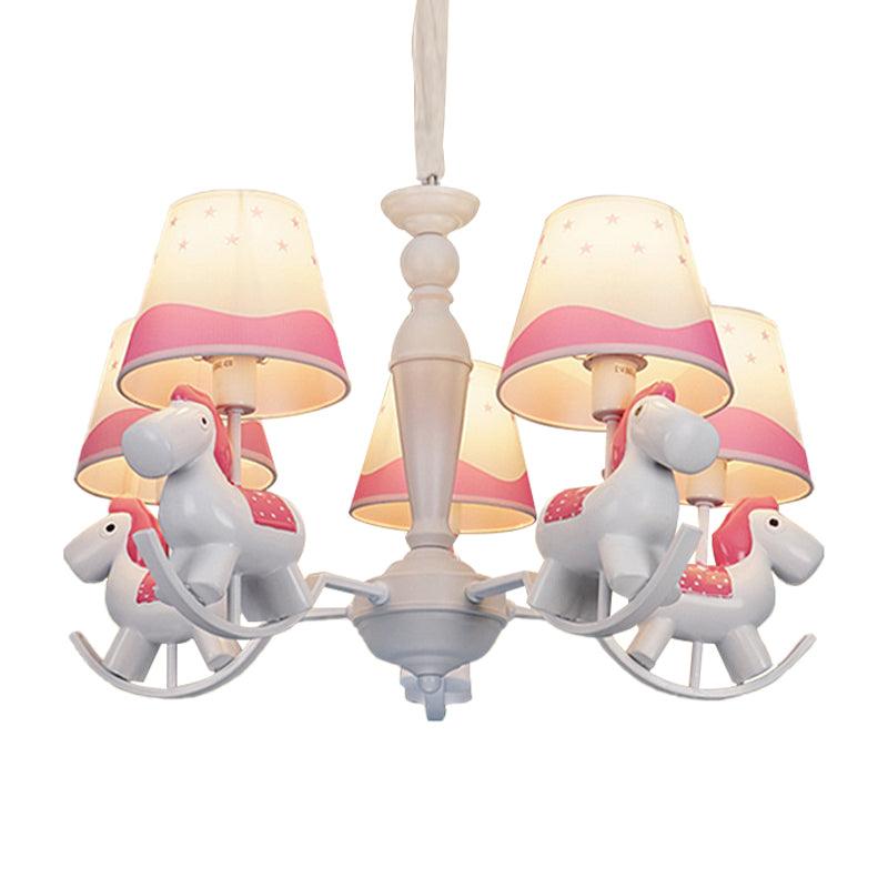 Rocking Horse Pendant Light Fixture Fabric and Metal Chandelier - Rebooters