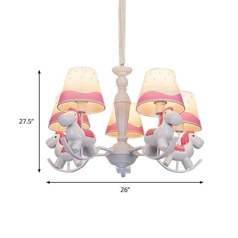 Rocking Horse Pendant Light Fixture Fabric and Metal Chandelier - Rebooters