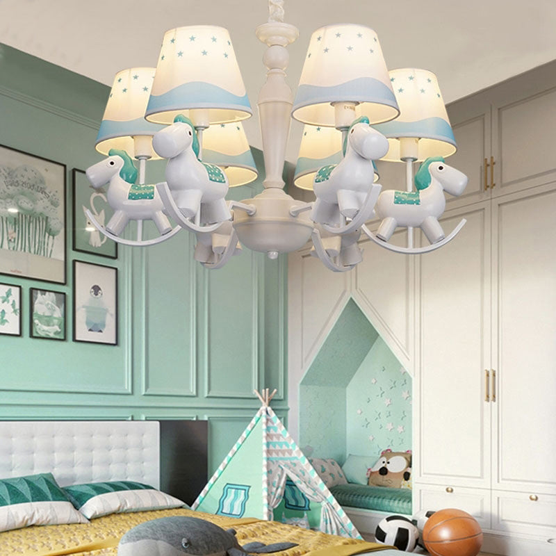 Rocking Horse Pendant Light Fixture Fabric and Metal Chandelier - Rebooters