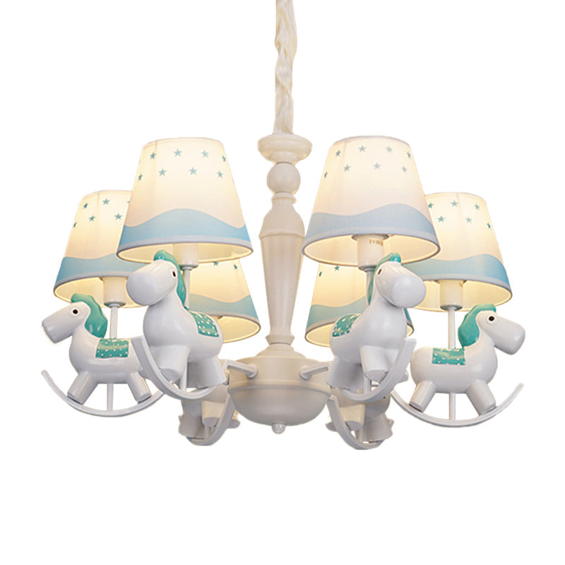 Rocking Horse Pendant Light Fixture Fabric and Metal Chandelier - Rebooters
