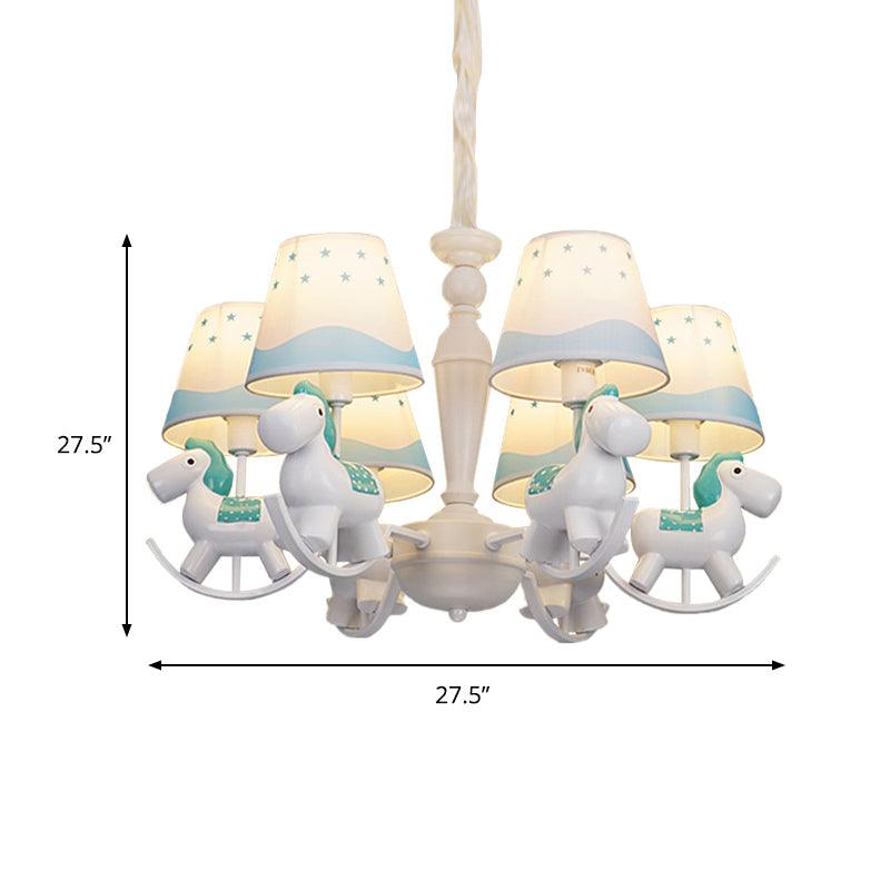 Rocking Horse Pendant Light Fixture Fabric and Metal Chandelier - Rebooters