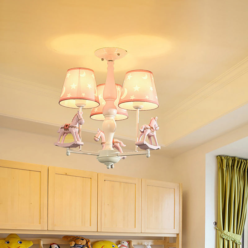 Modern Style Horse Hanging Lamp with Star Fabric Chandelier - Rebooters