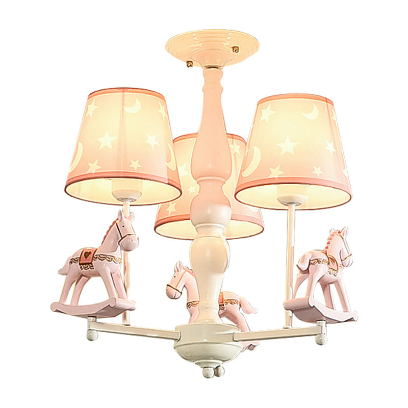 Modern Style Horse Hanging Lamp with Star Fabric Chandelier - Rebooters