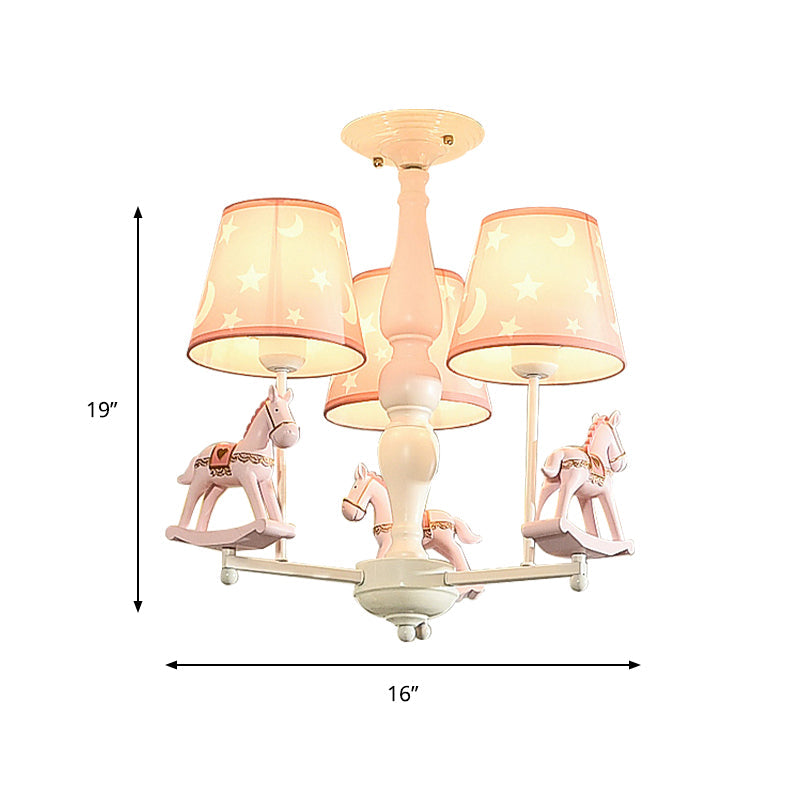 Modern Style Horse Hanging Lamp with Star Fabric Chandelier - Rebooters