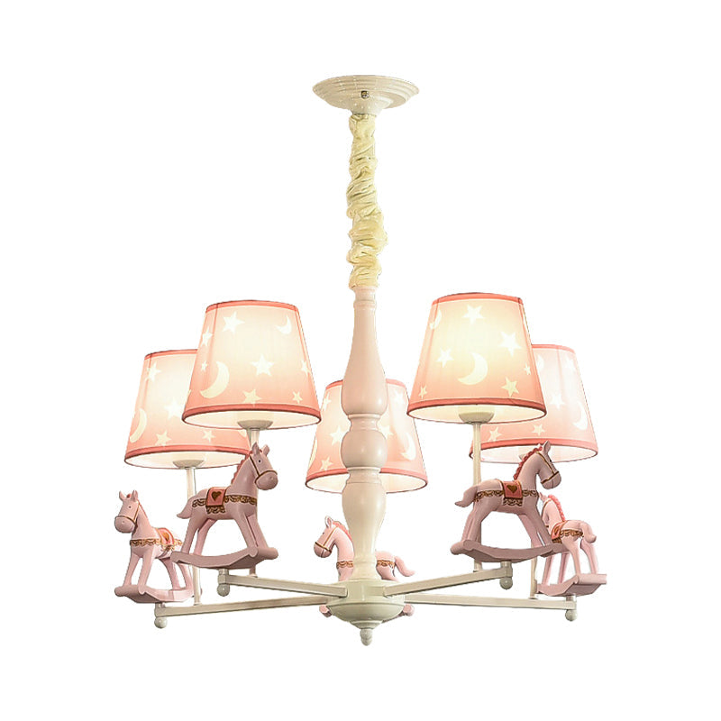 Modern Style Horse Hanging Lamp with Star Fabric Chandelier - Rebooters