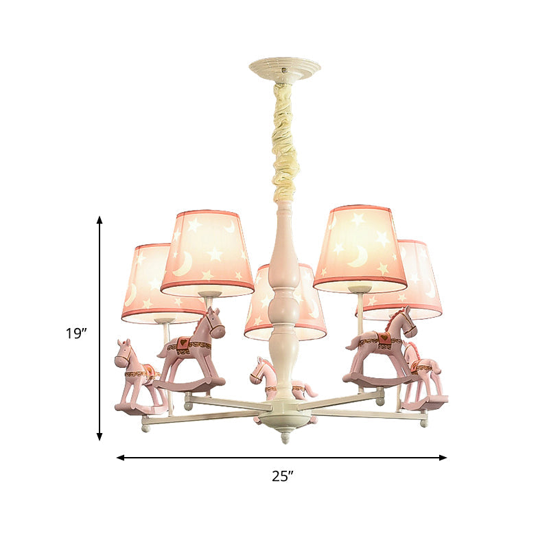 Modern Style Horse Hanging Lamp with Star Fabric Chandelier - Rebooters
