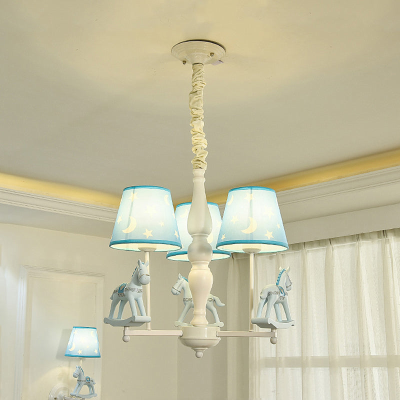 Modern Style Horse Hanging Lamp with Star Fabric Chandelier - Rebooters