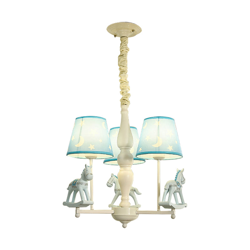 Modern Style Horse Hanging Lamp with Star Fabric Chandelier - Rebooters
