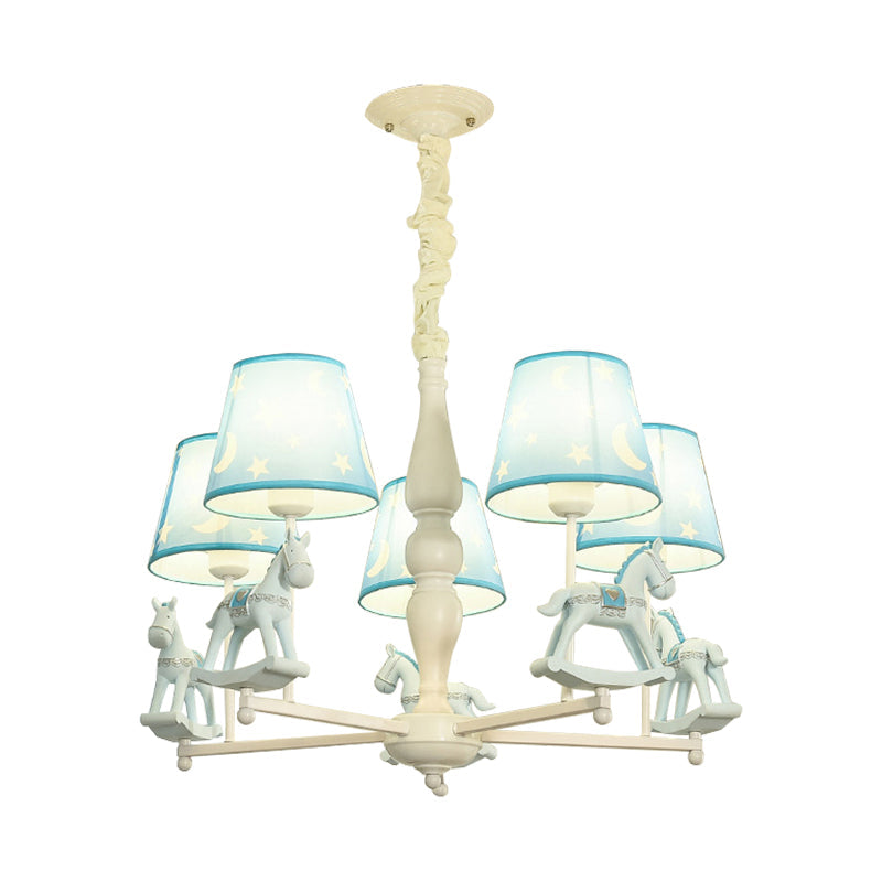 Modern Style Horse Hanging Lamp with Star Fabric Chandelier - Rebooters