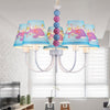Cartoon Dolphin Chandelier 5 Lights Metal Hanging Lamp in Blue - Rebooters
