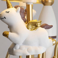 Bedroom Tapered Shade Hanging Lights Metal Unicorn Chandelier - Rebooters