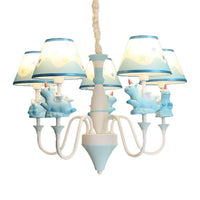 Bedroom Tapered Shade Hanging Lights Metal Unicorn Chandelier - Rebooters