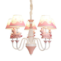 Bedroom Tapered Shade Hanging Lights Metal Unicorn Chandelier - Rebooters