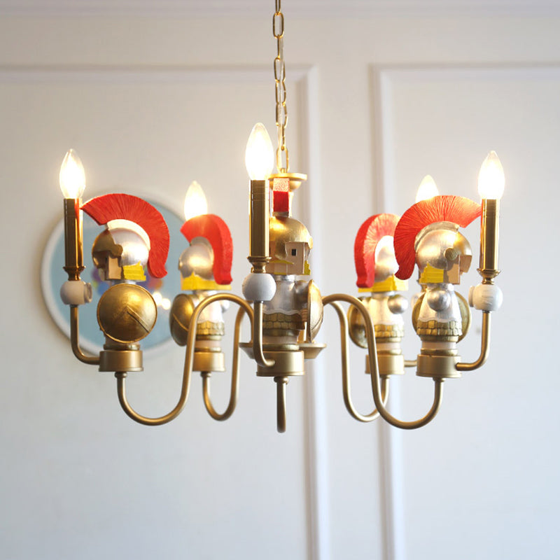 Soldier Living Room Hanging Ceiling Lamp Iron Art Deco Gold - Rebooters