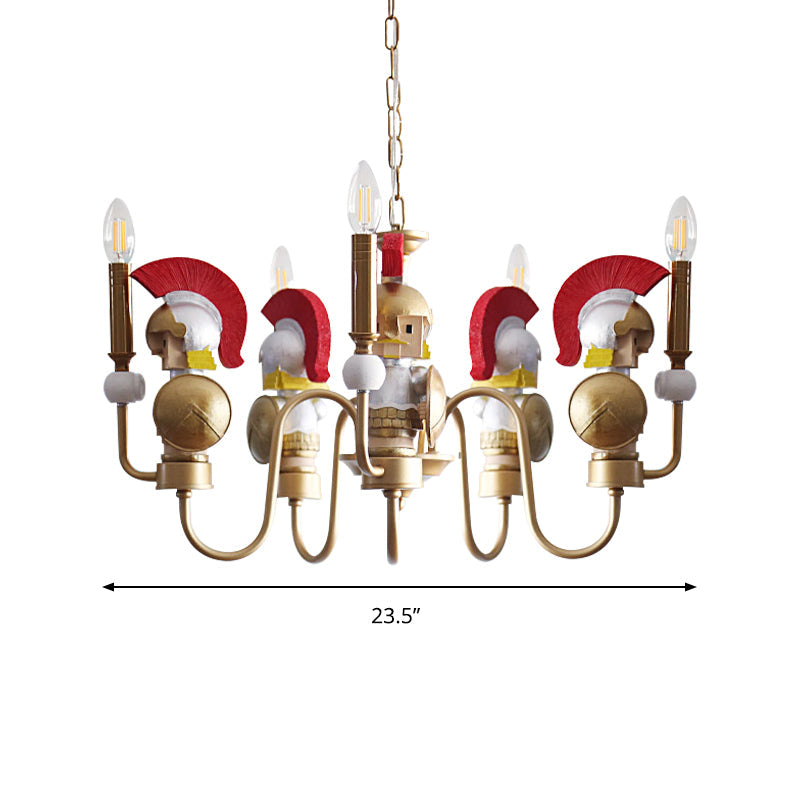 Soldier Living Room Hanging Ceiling Lamp Iron Art Deco Gold - Rebooters