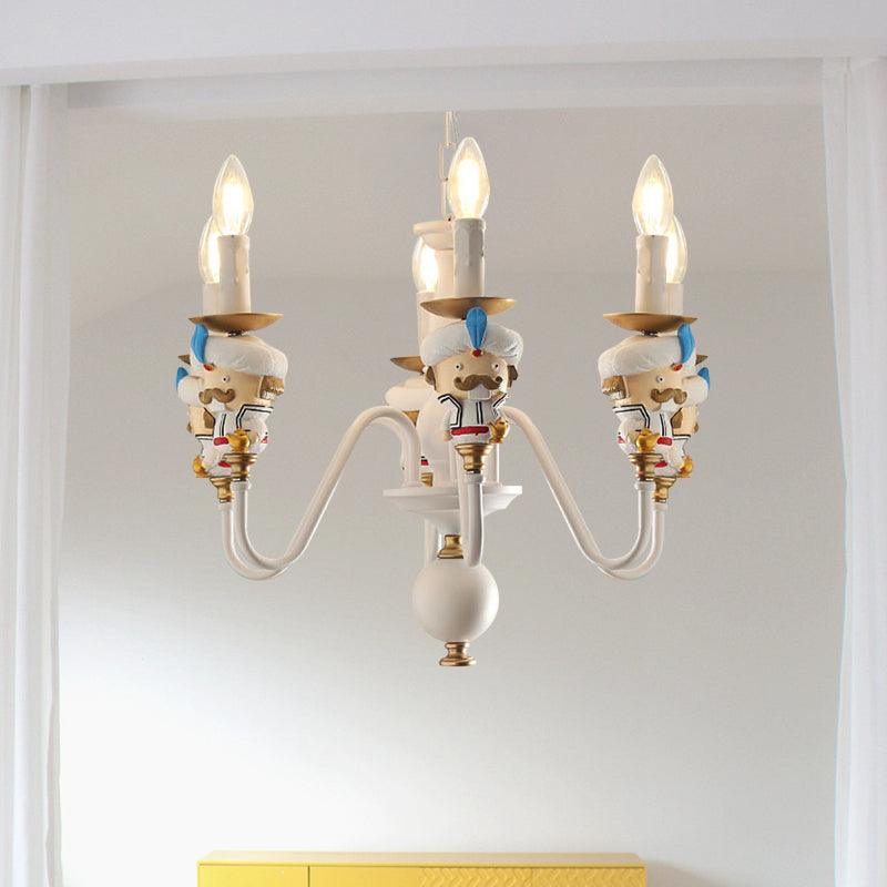 White Cartoon Man Hanging Lights Metal Lovely Chandelier - Rebooters