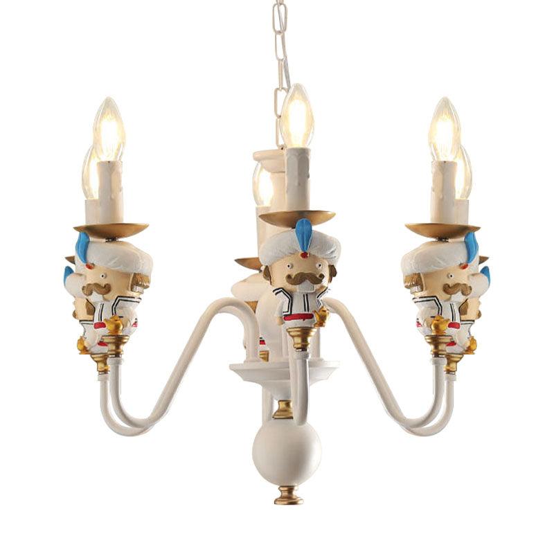 White Cartoon Man Hanging Lights Metal Lovely Chandelier - Rebooters