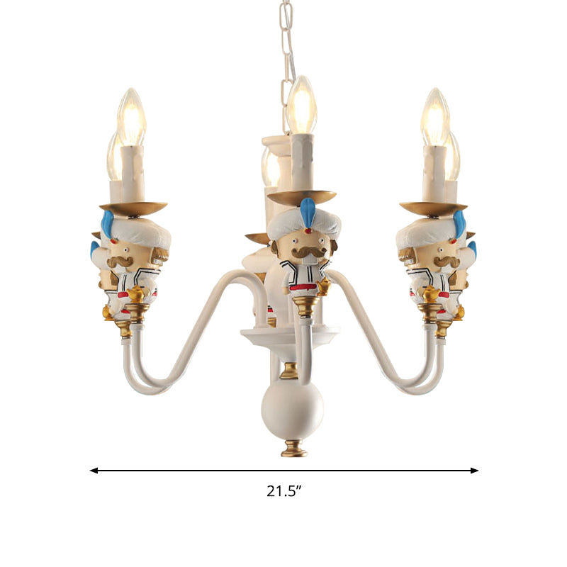 White Cartoon Man Hanging Lights Metal Lovely Chandelier - Rebooters