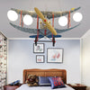 Chic Plane Hanging Lights Metal 4 Lights Chandelier Blue - Rebooters