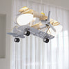 White Airplane Hanging Light Fixtures Modern Metal Chandelier - Rebooters
