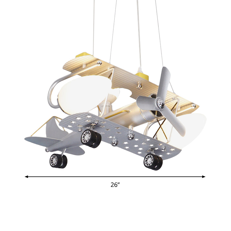 White Airplane Hanging Light Fixtures Modern Metal Chandelier - Rebooters