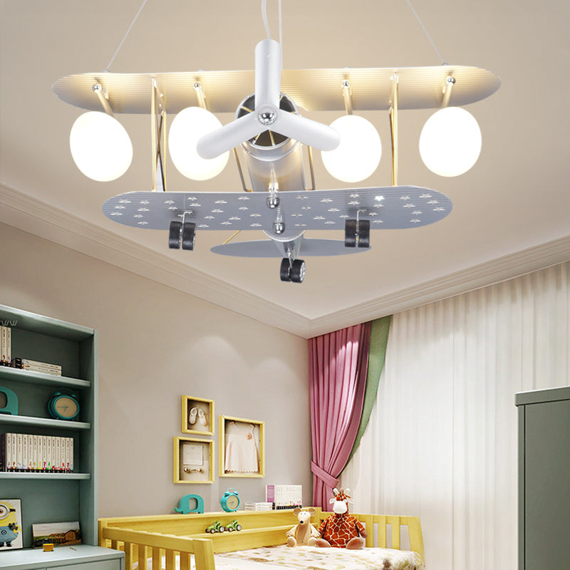 White Airplane Hanging Light Fixtures Modern Metal Chandelier - Rebooters