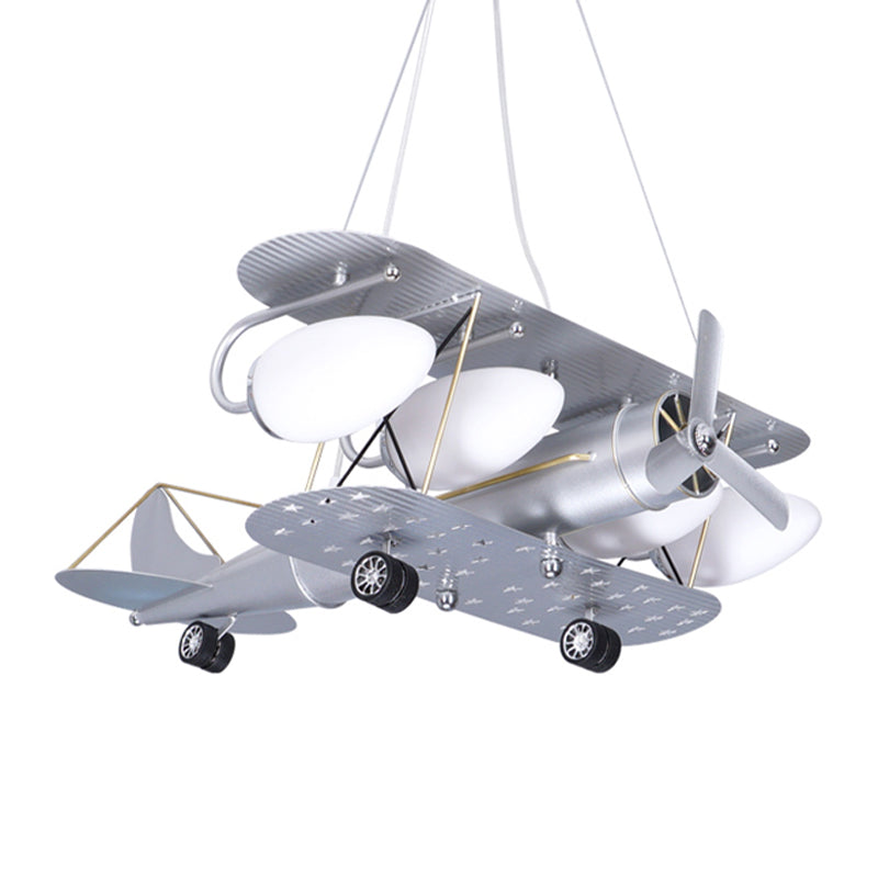 White Airplane Hanging Light Fixtures Modern Metal Chandelier - Rebooters